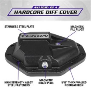 Ford Ranger Diff Cover - Rear - Yukon Gear & Axle - Hardcore Nodular Iron - Black - `19-`27